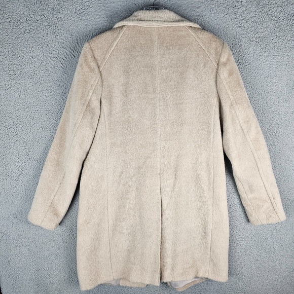 COLE HAAN Alpaca Wool Snap Button Wrap Look Coat Size 8 - Picture 2 of 8